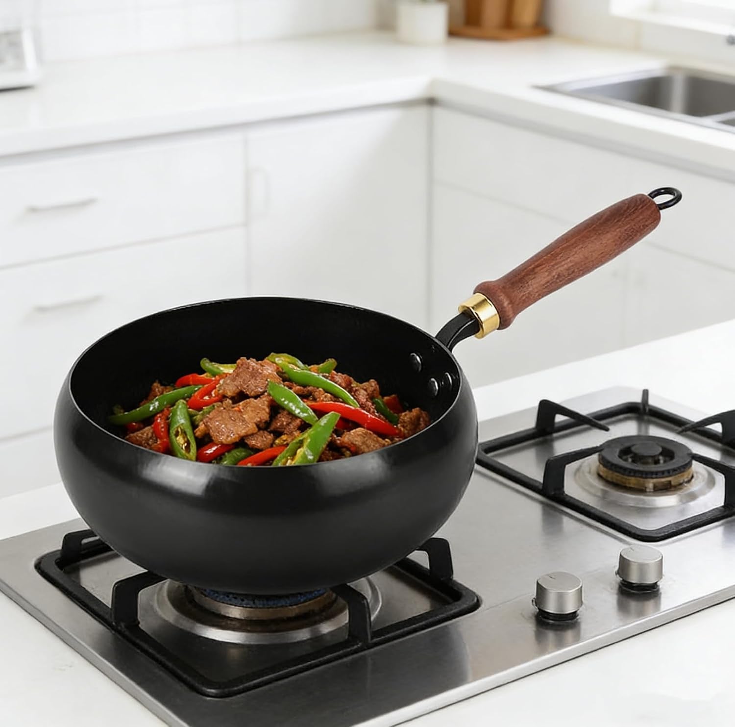 hand-forged-hammered-wok-metal-iron-big-belly-wok-pan-nonstick-woks-stir-fry-pans-with-lid-versatile-wok-geometry-ergonomic-handle-bottom-diameter-7-09in-for-gas-stoves-11-02in