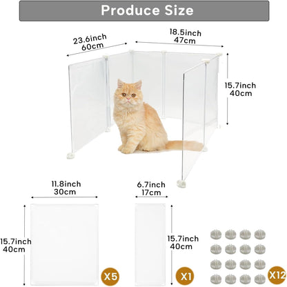 KEYIDE High Wall Cat Litter Box Splash Guard, DIY Cat Litter Pan Siding Kitten Litter Tray Pee Shield Dog Scatter Barrier, 24L X 19W X 16H Keep Floor Clean5
