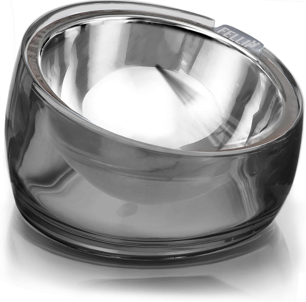 Felli Oblik Elevated Cat Bowl Removable Stainless Steel Wide Dish for Dry Wet Food Feeding & Dishwasher Clean, Slanted Whisker Fatigue Friendly Metal Plate (Classic, 0.5 Cups Shallow Dish)20