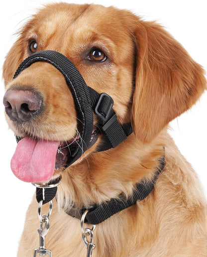 BARKLESS Dog Training Head Collar Stops Pulling and Improves Leash Walking | Anti-Pull Head Hatler with Adjustable Safety Strap, Soft Padded Muzzle Leash for Walking Training Leash Reactive Large Dogs1