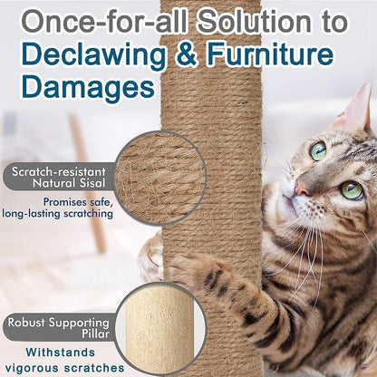 Cat Scratching Post with Ball for Small Cat, Polar Fleece Scratcher Kitten Toys for Indoor Sisal 1.77 Inch Scratch Post Interactive Toy with Dangling Ball4