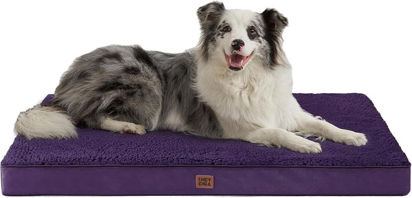 EHEYCIGA Orthopedic Dog Bed Large with Removable Washable Cover,Grey,41X27 | Egg Crate Foam Support,Durable Oxford Fabric,Non-Slip Bottom,Machine Washable,Soft Waterproof Plush Pet Bed Mat for Crate16