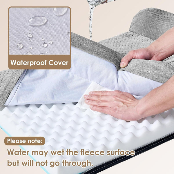 EHEYCIGA Orthopedic Dog Bed Medium Size Dogs, Memory Foam Dog Bed with Washable Removable Cover, Waterproof Pet Sofa Couch for Crate with Nonskid Bottom, 30X20X6, Grey3