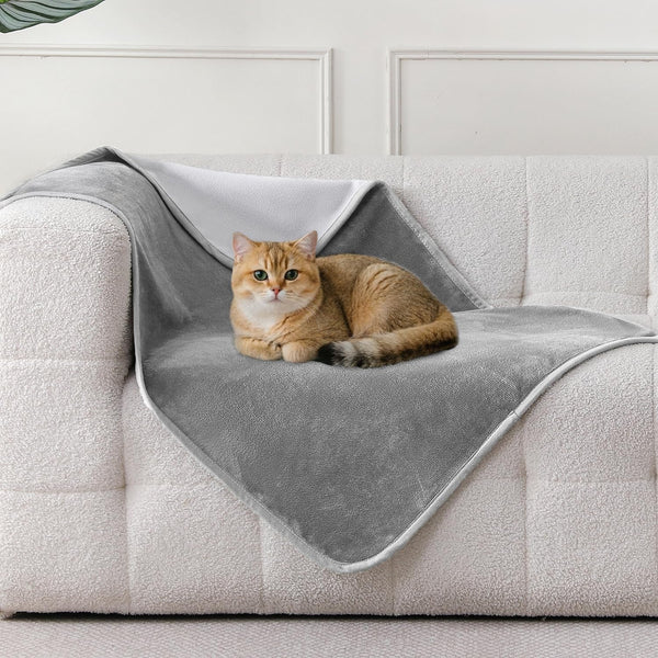 Waterproof Blanket 60"X80" for Adults, Reversible Waterproof Bed Cover for Dogs Cats Pets, Soft Leakproof Blanket for Bed Couch Sofa Furniture Protector, Dusty Pink/Off White19