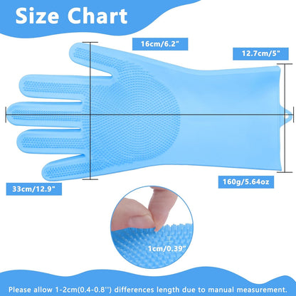 Pet Grooming Gloves—Dog Washing Gloves with High-Density Teeth | Dog Bath Scrubber with Enhanced Five Finger Design, Silicone Gloves for Dogs and Cats Bathing, Massage (Blue)2