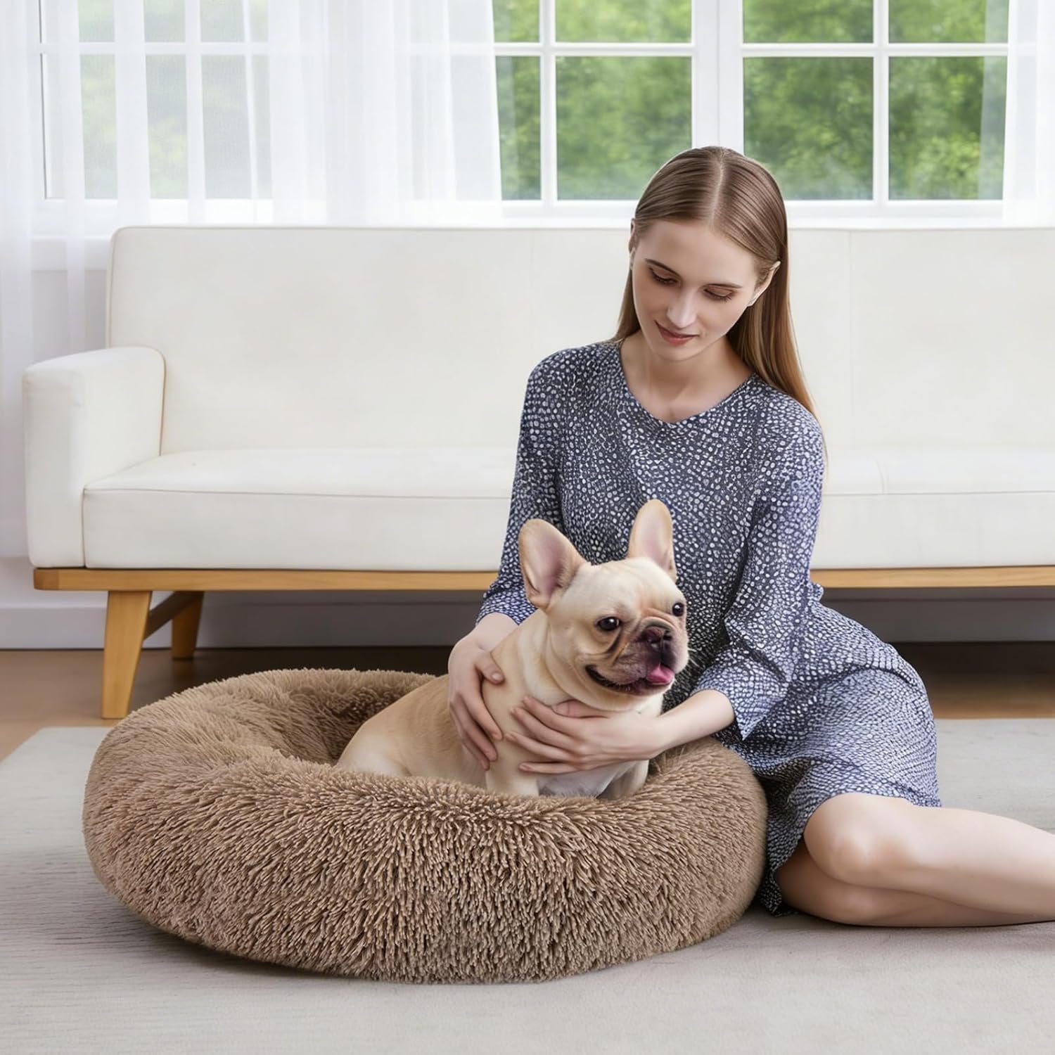 mixjoy-orthopedic-dog-bed-comfortable-donut-cuddler-round-pet-beds-ultra-soft-washable-dog-and-cat-cushion-20-23-30-23-brown