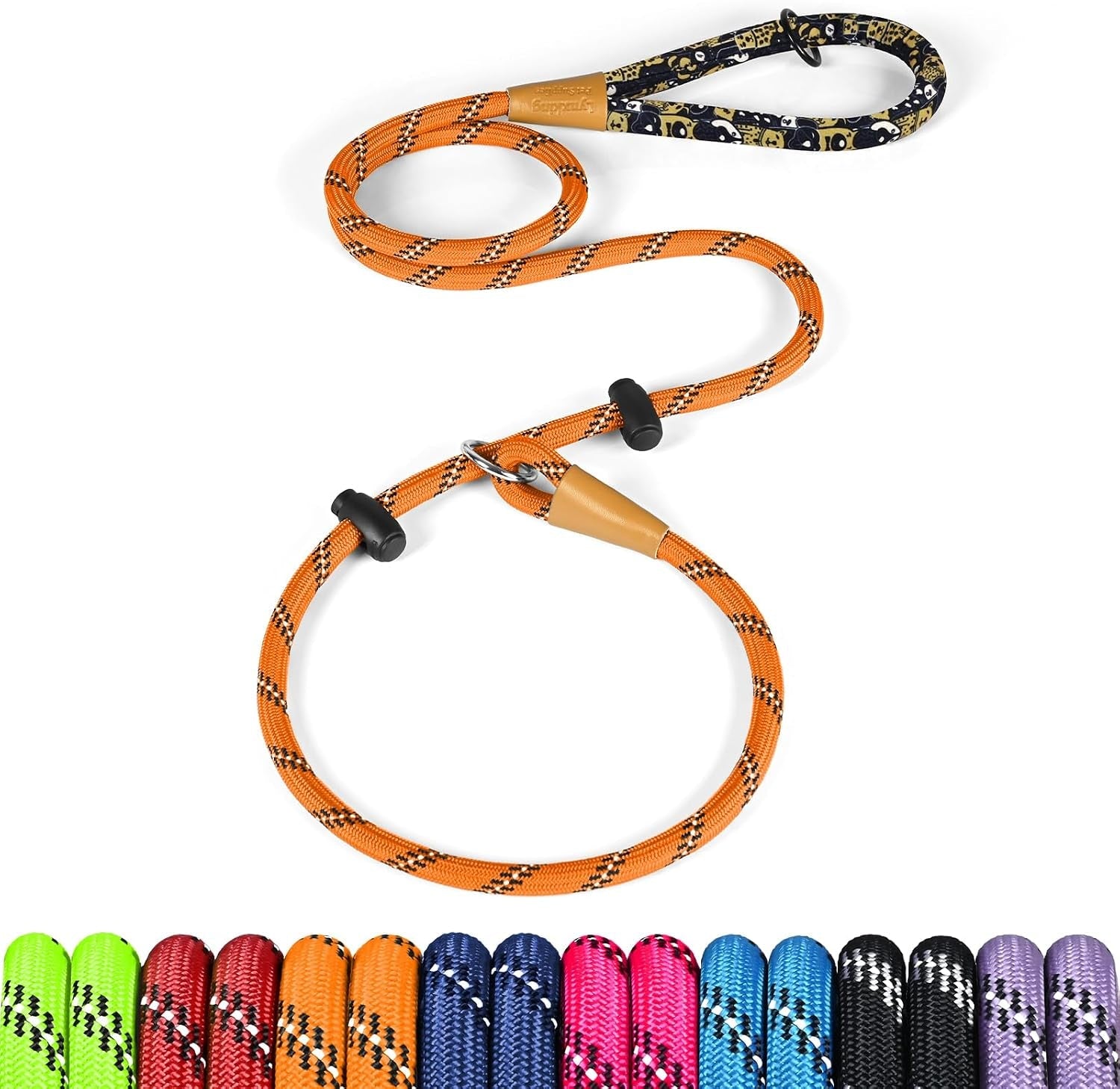 lynxking-slip-lead-dog-leash-reflective-heavy-duty-comfortable-strong-rope-for-large-medium-small-dogs-no-pull-pet-training-light-green-large-1-2in-x-6ft-slip-lead