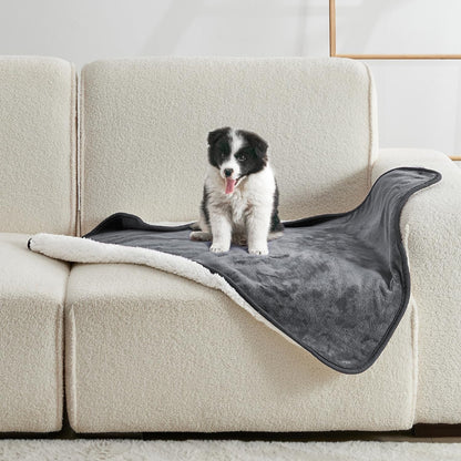 Waterproof Blanket for Bed Couch Sofa, Soft Liquid Pee Proof Pet Blanket for Dog Puppy Cat, Reversible Sherpa Fleece Furniture Protector (Dark Purple, 50X60 Inches)14