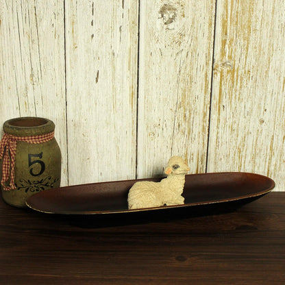 Primitives Oval Decorative Plate Wooden Candle Plate Rustic Treenware Home and Office Décor Art, 16 X 4-1/2 X 1-1/2 Inch5