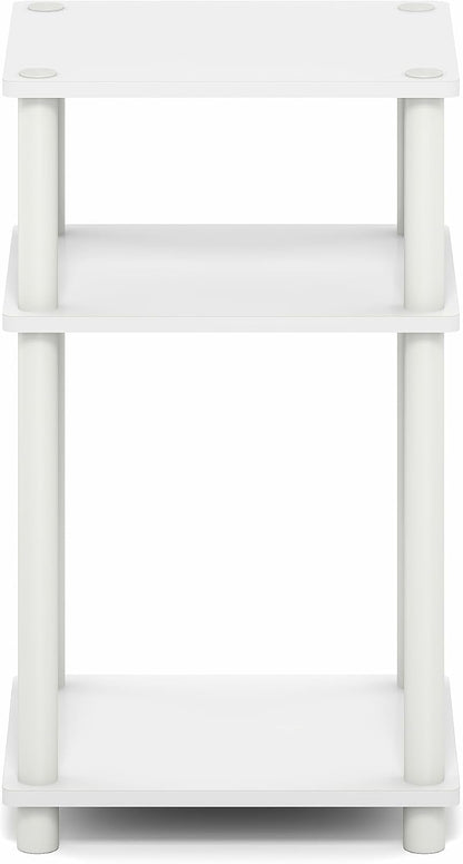 Turn-N-Tube 3-Tier Toolless Side Table, Compact, White | Narrow, Open Shelf End Table, Night Stand, Bedside Table, for Small Spaces, Living Room, Bedroom8