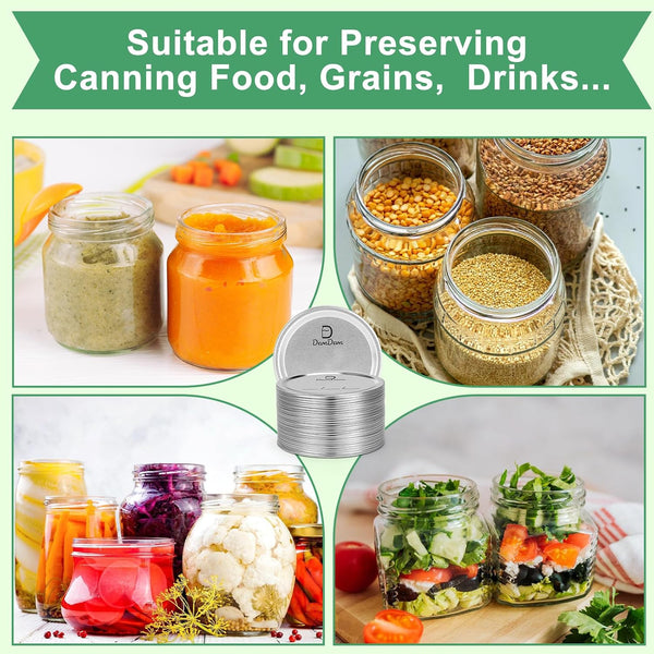 52 Pcs Canning Lids, Regular & Wide Mouth Mason Jar Lids Set, Canning Jar Lids for Ball & Kerr, Redefining Leak-Proof with Perfect Airtight Seal, Compatible with Electric Vacuum Sealers5