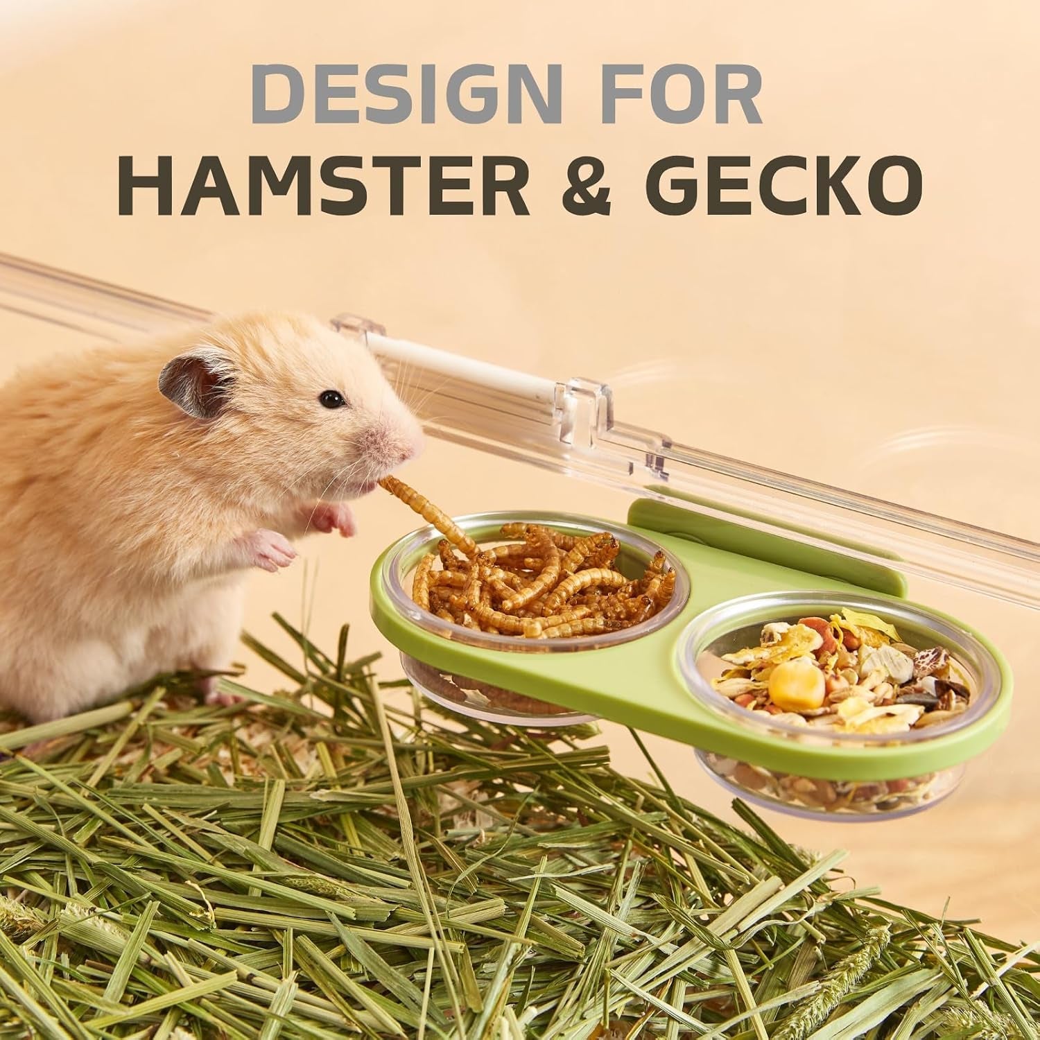 magnetic-reptile-feeding-ledge-with-2-pack-plastic-bowls-food-feeder-water-dish-for-crested-gecko-dwarf-hamstergray-magnetic-mounted