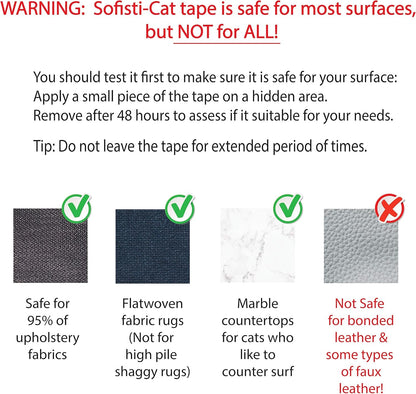 Training Tape, Cat Tape for Furniture, Scratch Deterrent Keep Cats from Scratching Furniture with Our Double -Sided Repellent, 2.5" X 15' Roll6