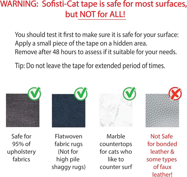 Training Tape, Cat Tape for Furniture, Scratch Deterrent Keep Cats from Scratching Furniture with Our Double -Sided Repellent, 2.5" X 15' Roll6