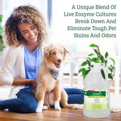 Biokleen Bac-Out Pet Stain Remover - Enzymatic, Natural, Plant-Based Destroys Stains & Odors, Safe for Surfaces & Fabrics, Carpet Cleaner - Eco-Friendly, Lavender Lime Scent, 1 Gallon3