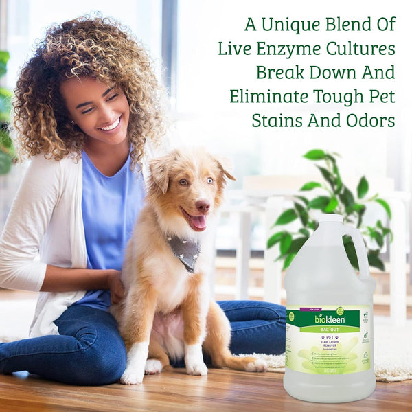 Biokleen Bac-Out Pet Stain Remover - Enzymatic, Natural, Plant-Based Destroys Stains & Odors, Safe for Surfaces & Fabrics, Carpet Cleaner - Eco-Friendly, Lavender Lime Scent, 1 Gallon3