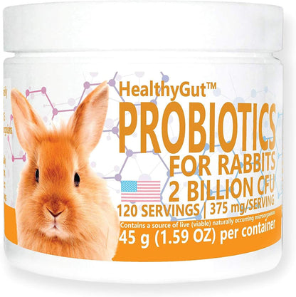 Healthygut Probiotics for Rabbits Dietary Supplement, All-Natural Digestive System Formula (120 Servings)1