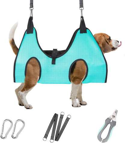 ATESON Pet Grooming Hammock with Nail Clippers/Nail Trimmers/Grooming Scissors, Dog Grooming Harness for Nail Trimming, Pet Grooming Sling Helper25