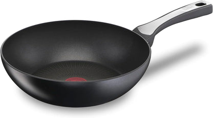 Tefal Unlimited On, Premium Cookware, 28 Cm Wok Pan, Uk'S Longest Lasting Non-Stick, Frying Pan, Heat Indicator, Induction Hob Compatible, Dishwasher Safe, Aluminium, Black, G25919AZ1