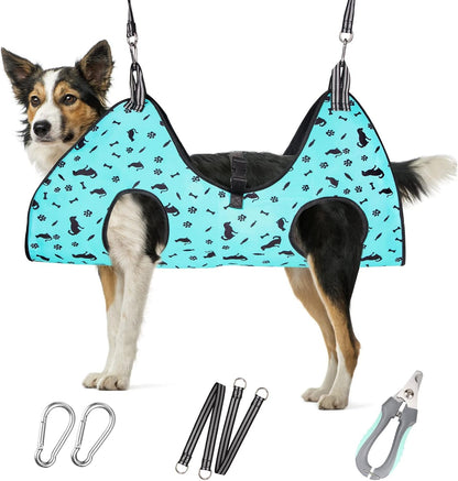 ATESON Pet Grooming Hammock with Nail Clippers/Nail Trimmers/Grooming Scissors, Dog Grooming Harness for Nail Trimming, Pet Grooming Sling Helper29