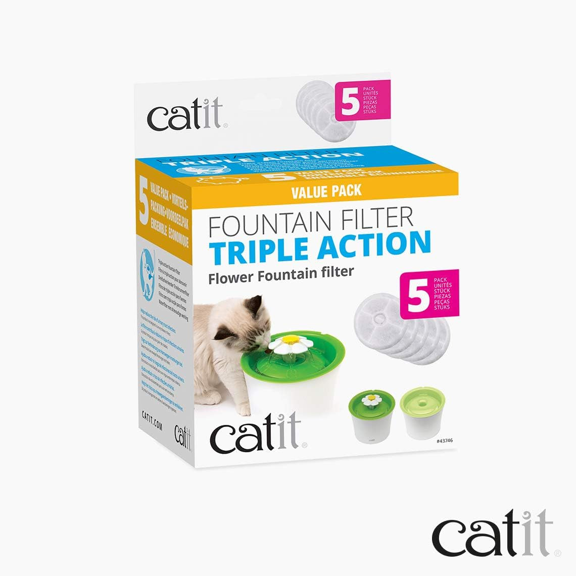 catit-triple-action-replacement-original-water-fountain-filters-5-pack-official-replacement-filters-for-catit-cat-drinking-water-fountains