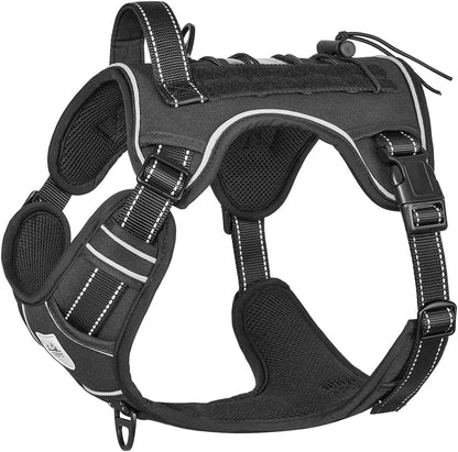 Tactical Dog Harness for Small Medium Large Dogs No Pull Adjustable Harness Training Easy Control Pet Vest,Reflective Working Training (Rose Red M(Neck:17-26,Chest:24-36))7