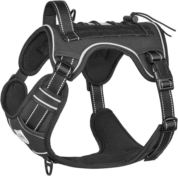 Tactical Dog Harness for Small Medium Large Dogs No Pull Adjustable Harness Training Easy Control Pet Vest,Reflective Working Training (Rose Red M(Neck:17-26,Chest:24-36))7