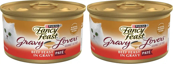 Purina Fancy Feast Gravy Lovers Beef Feast Pate in Wet Cat Food Gravy - (Pack of 24) 3 Oz. Cans10