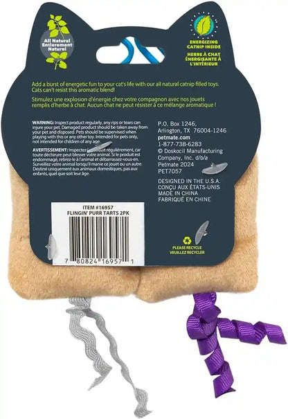Quirky Kitty Flingin Purr Tarts Catnip Filled Interactive Cat Toys, 2 Pack | Pastry Themed Pair Made for Tossing Games, Sparks Batting, Chasing and Playful Energy in Felines during Active Daily Sessions2