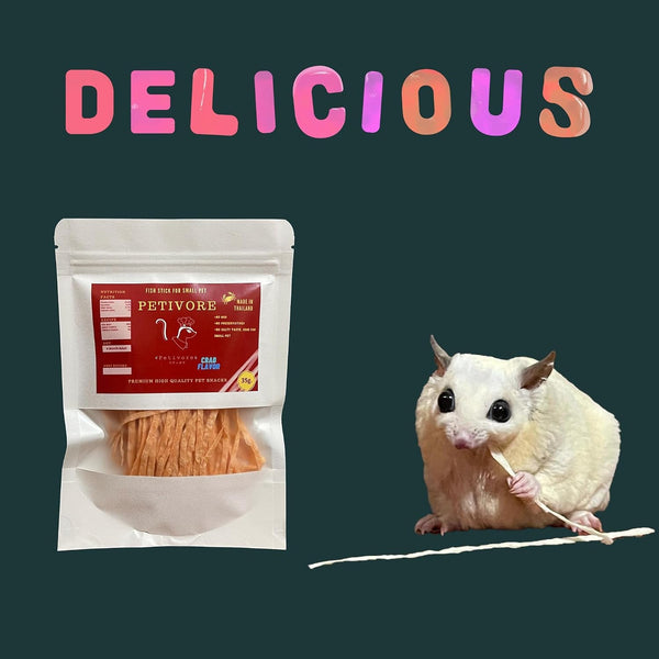 Crab Flavor - Premium Fish Snack for Sugar Glider and Small Exotic Pet - Made from Real Fish - Hamster, Squirrel, Chinchillas, Marmoset - Yummy Treats, Snacks and Food (35G)7