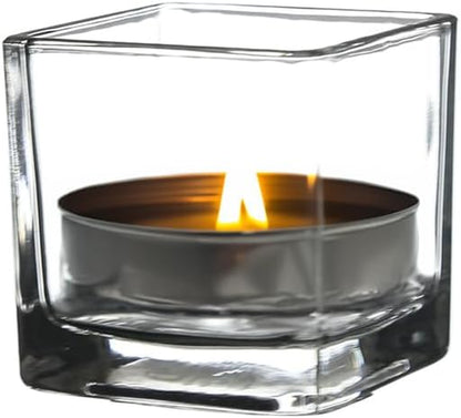 WGV 2 Inch Tea Light Votive Candle Holder, Clear, Square Cube 2”X2”, Small Tiny, Home Décor, Table Top, 1 Pc1