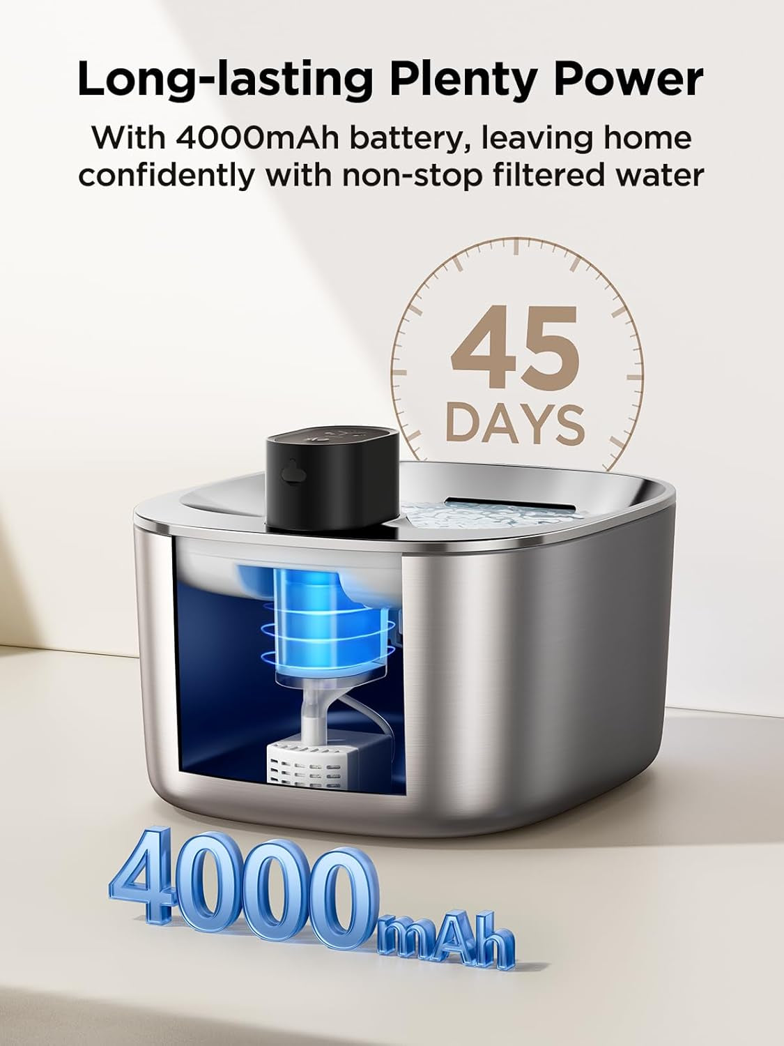 feelneedy-wireless-cat-water-fountain-stainless-steel-with-sensor-4000mah-battery-operated-4l-135fl-oz-pet-water-fountain-for-cats-dogs-ultra-quiet-cat-drinking-fountain-with-2-filters-ypd-c004s