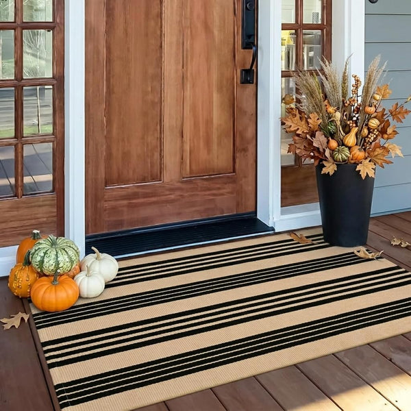 Front Door Mat 24"X51", Striped Porch Rug Outdoor Door Mat Fall Decor | Machine Washable Front Door Rug Welcome Door Mats outside Entrance Indoor Outdoor Rugs Cotton Woven Entry Rug for Porch/Patio1