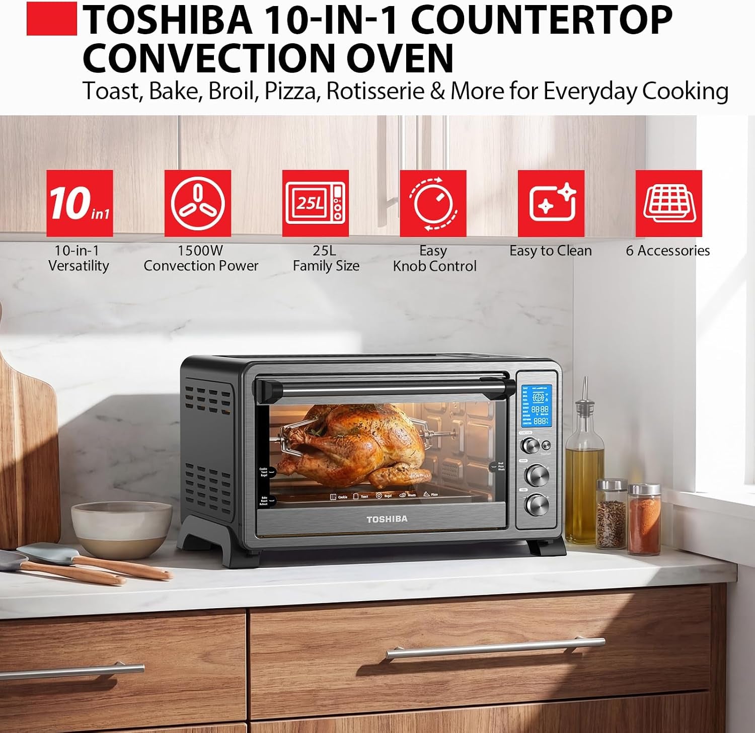 10-in-1-convection-toaster-oven-6-slice-countertop-oven-1500w-bake-broil-rotisserie-pizza-functions-lcd-knob-controls-6-accessories-with-toast-1500w-black-stainless-steel