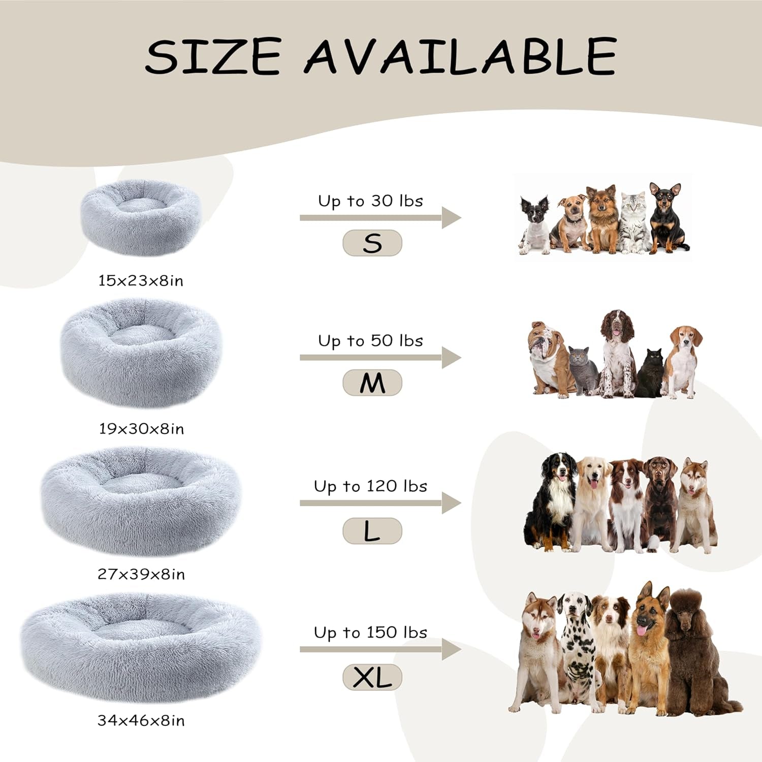bunlitent-39-inch-calming-dog-bed-donut-dog-bed-for-large-sized-dog-grey-plush-anti-anxiety-donut-shape-warming-cozy-round-cuddler-nest-soft-cute-marshmallow-cuddler-nest-pet-bed