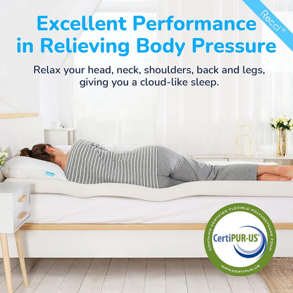 3 Inch Twinxl Memory Foam Mattress Topper, College Dorm Pressure-Relieving Mattress Topper for Back Pain, Non-Slip Design with Removable & Washable Cover, Certipur-Us Certified, Twinxl Size2