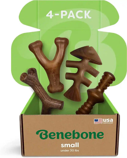 Benebone Small 4-Pack Dog Toys for Aggressive Chewers – under 30 Lbs1