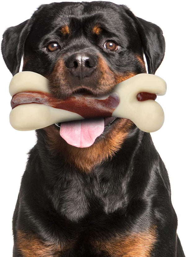 Tikaton Indestructible Dog Chew Toys for Aggressive Chewers, Beef Flavor Durable Dog Teething Chew Toys Bones for Large/Medium/Small Puppies1