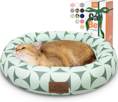 Zerbuger 20In Washable Cat Beds for Indoor Cats - round Donut Pet Bed for Cats, Small Dogs, Puppy, Kitten - Anti-Slip Bottom, Calming Bed Gift - Pink21