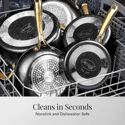 15 Pc Ceramic Cookware Set Nonstick, Ceramic Pots and Pans Set Non Stick with Steamer & Cooking Utensils, Non Toxic PFOA PFOS Free, Premium Stay Cool Handles, Oven & Dishwasher Safe5