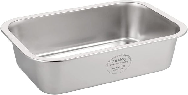 PEDAY 1.2 Gallon Large Dog Water Bowl | 18/8 Human Grade Stainless Steel - Silver Classic13