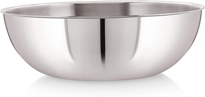 SRIYUG Stainless Steel Tasla Low Wok without Handle Stainless Steel Triply Induction Base Deep Kadai Steel Aluminum Tasla with Glass Lid2