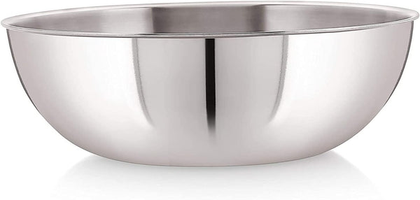 SRIYUG Stainless Steel Tasla Low Wok without Handle Stainless Steel Triply Induction Base Deep Kadai Steel Aluminum Tasla with Glass Lid2