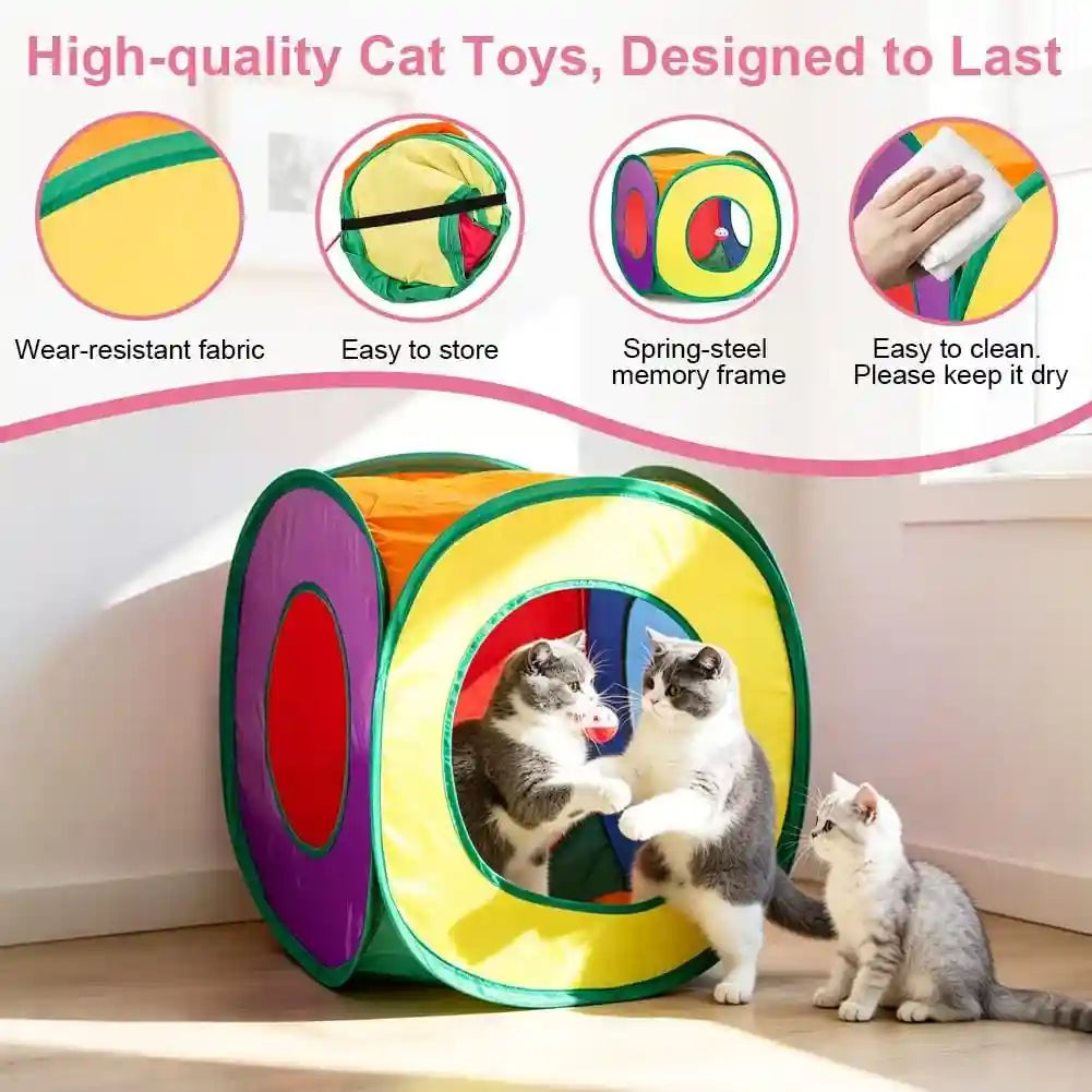 retro-shaw-33-pack-cat-toys-for-indoor-cats-collapsible-kitty-tunnel-tent-with-feather-teaser-wand-springs-balls-bell-mouse-interactive-kitten-hideaway-playhouse-15-7-inches