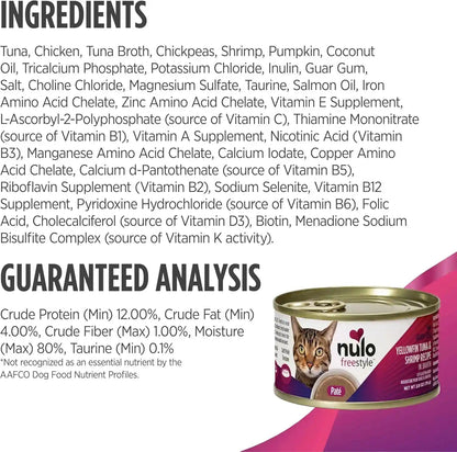 Nulo Freestyle Cat & Kitten Wet Pate Canned Cat Food,Premium All Natural Grain-Free, with 5 High Animal-Based Proteins and Vitamins to Support a Healthy Immune System and Lifestyle 2.8 Oz (Pack of 12)5