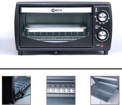 9.6L 4 Slices Countertop Toaster Oven 9.6L 4 Slices Compact Size | Even Heating, for Toast, 8" Pizza, Bake and Broil, in Apartment, Dorm, Suitable for 2-3 Persons2