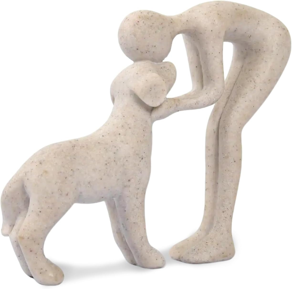 abstract-person-and-dog-head-to-head-figurine-sandstone-abstract-sculpture-celebrating-the-bond-between-person-and-pet-intimate-head-to-head-touching-memory-keepsake-for-dog-lovers