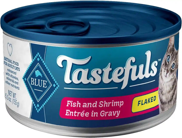 Blue Buffalo Tastefuls Flaked Adult Wet Cat Food Variety Pack (Tuna, Chicken, Fish & Shrimp), Natural Ingredients Enhanced with Vitamins, Minerals & Other Nutrients, 3-Oz. Each (12 Cans)14