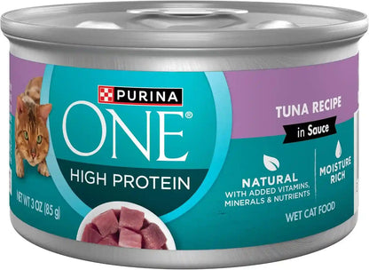 Purina ONE Natural, High Protein Cat Food Variety Pack, Turkey, Chicken and Tuna Recipes - (2 Packs of 12) 3 Oz. Cans13