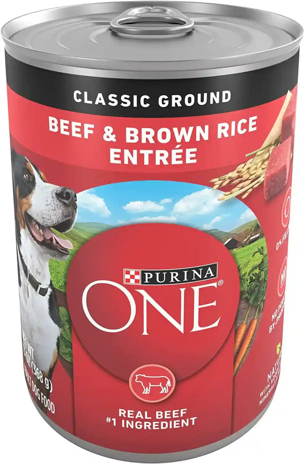 Purina ONE Classic Ground Chicken and Brown Rice Entree Adult Wet Dog Food - (Pack of 12) 13 Oz. Cans19